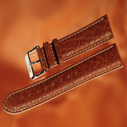 Brown Edge stitched watch strap